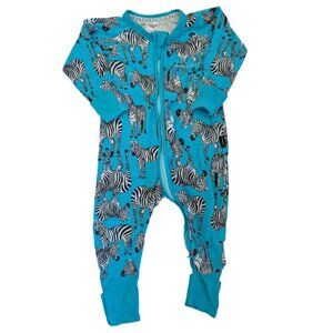 Bonds Wondersuit Teal Zebra 3-6m